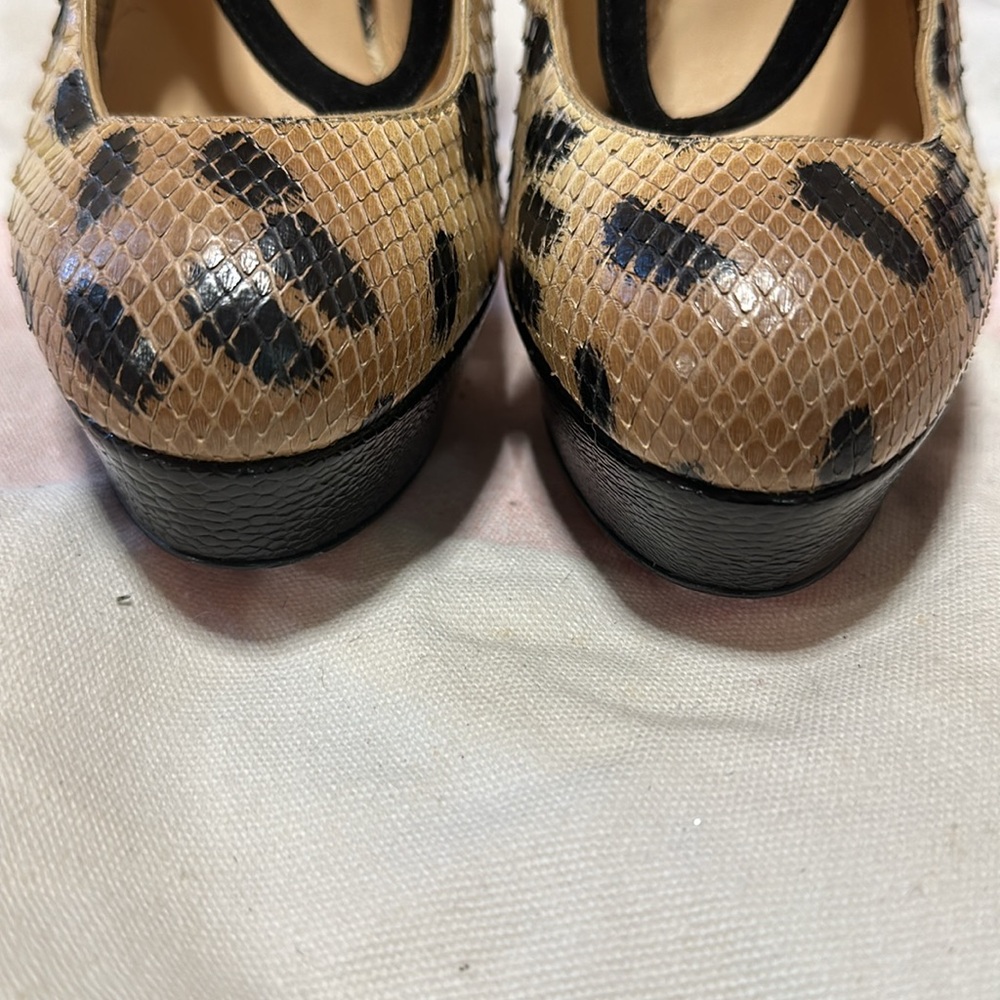 Christian Louboutin Leopard Print Python Slingbac… - image 6
